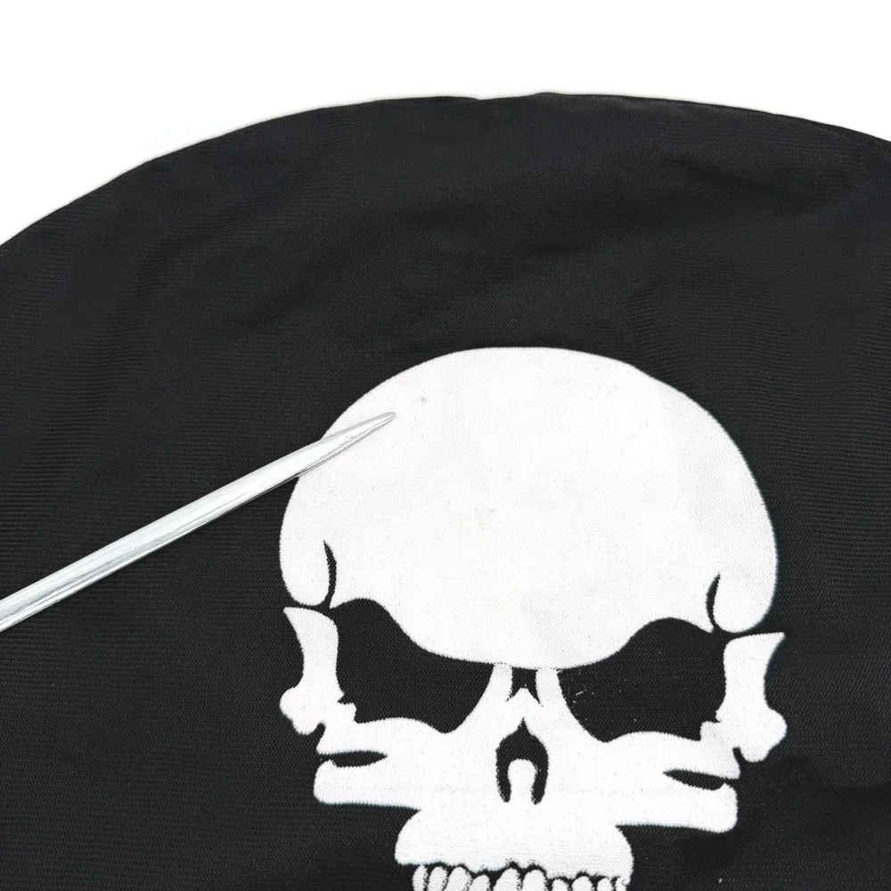 Fulmer Helmet Bag OS Black Skull Graphic Drawstring Soft Storage Pouch Hole